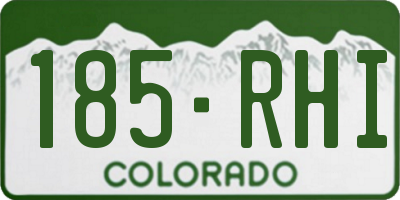CO license plate 185RHI