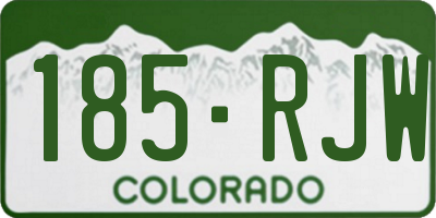 CO license plate 185RJW