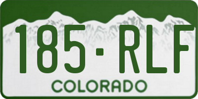 CO license plate 185RLF