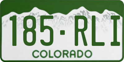 CO license plate 185RLI