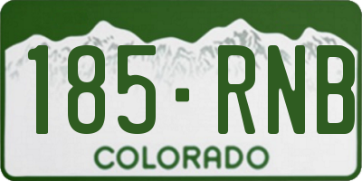 CO license plate 185RNB