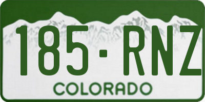 CO license plate 185RNZ