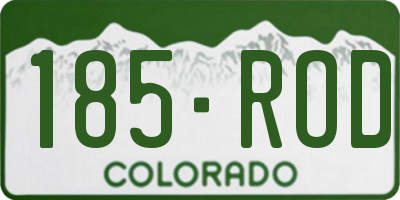 CO license plate 185ROD