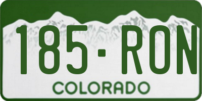 CO license plate 185RON