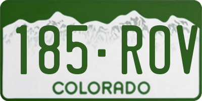 CO license plate 185ROV