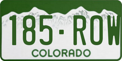 CO license plate 185ROW