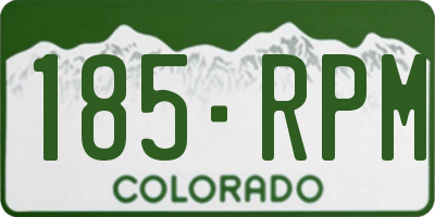 CO license plate 185RPM