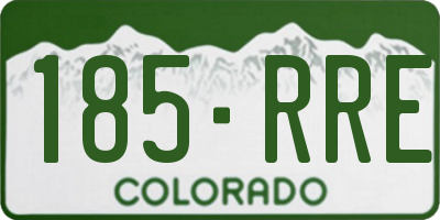 CO license plate 185RRE