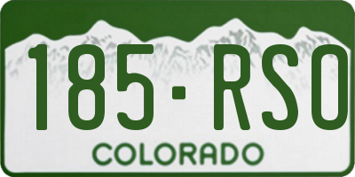 CO license plate 185RSO