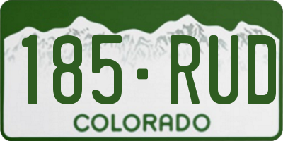 CO license plate 185RUD