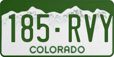 CO license plate 185RVY