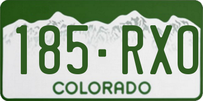 CO license plate 185RXO