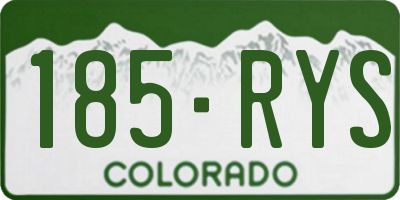 CO license plate 185RYS