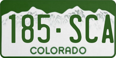 CO license plate 185SCA