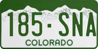 CO license plate 185SNA