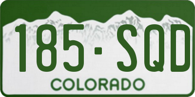 CO license plate 185SQD