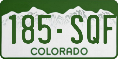 CO license plate 185SQF