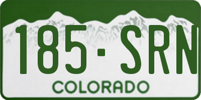 CO license plate 185SRN