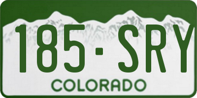 CO license plate 185SRY