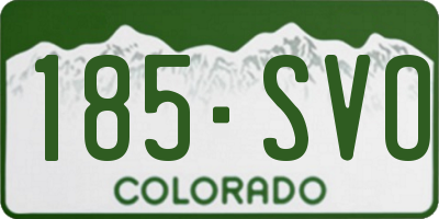 CO license plate 185SVO