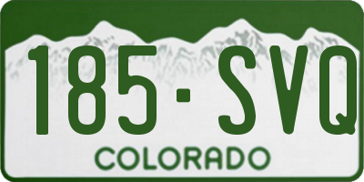 CO license plate 185SVQ