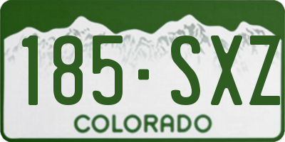CO license plate 185SXZ