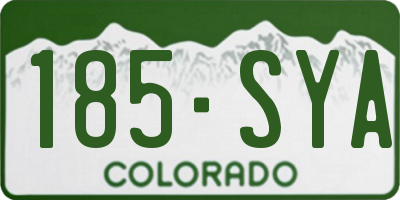CO license plate 185SYA