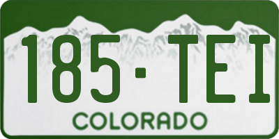 CO license plate 185TEI