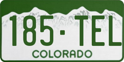 CO license plate 185TEL