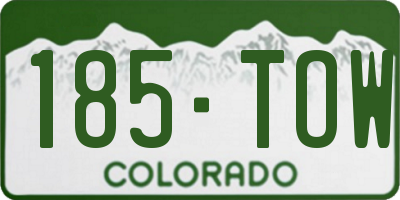 CO license plate 185TOW