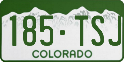 CO license plate 185TSJ