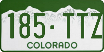 CO license plate 185TTZ