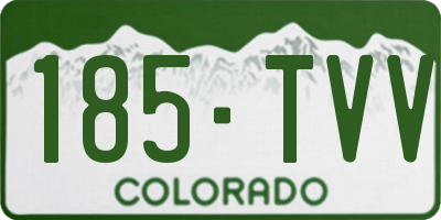 CO license plate 185TVV