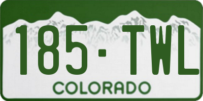 CO license plate 185TWL