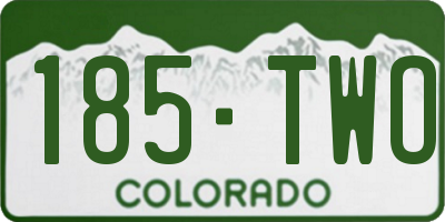 CO license plate 185TWO