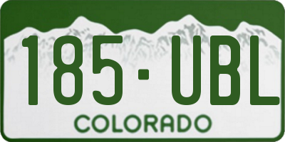 CO license plate 185UBL