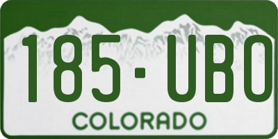 CO license plate 185UBO