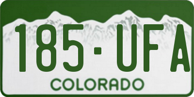 CO license plate 185UFA