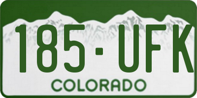 CO license plate 185UFK