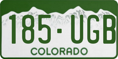CO license plate 185UGB