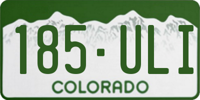 CO license plate 185ULI