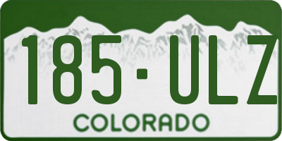CO license plate 185ULZ