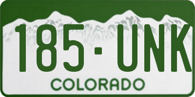 CO license plate 185UNK