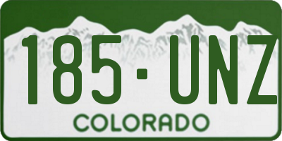CO license plate 185UNZ