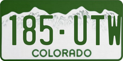 CO license plate 185UTW
