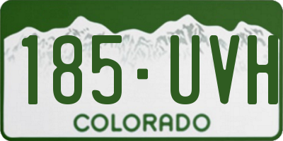 CO license plate 185UVH