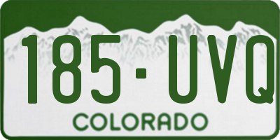 CO license plate 185UVQ