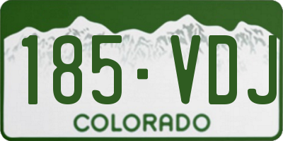 CO license plate 185VDJ