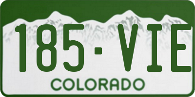 CO license plate 185VIE
