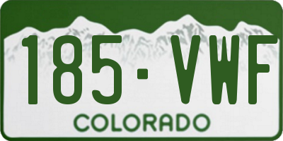 CO license plate 185VWF